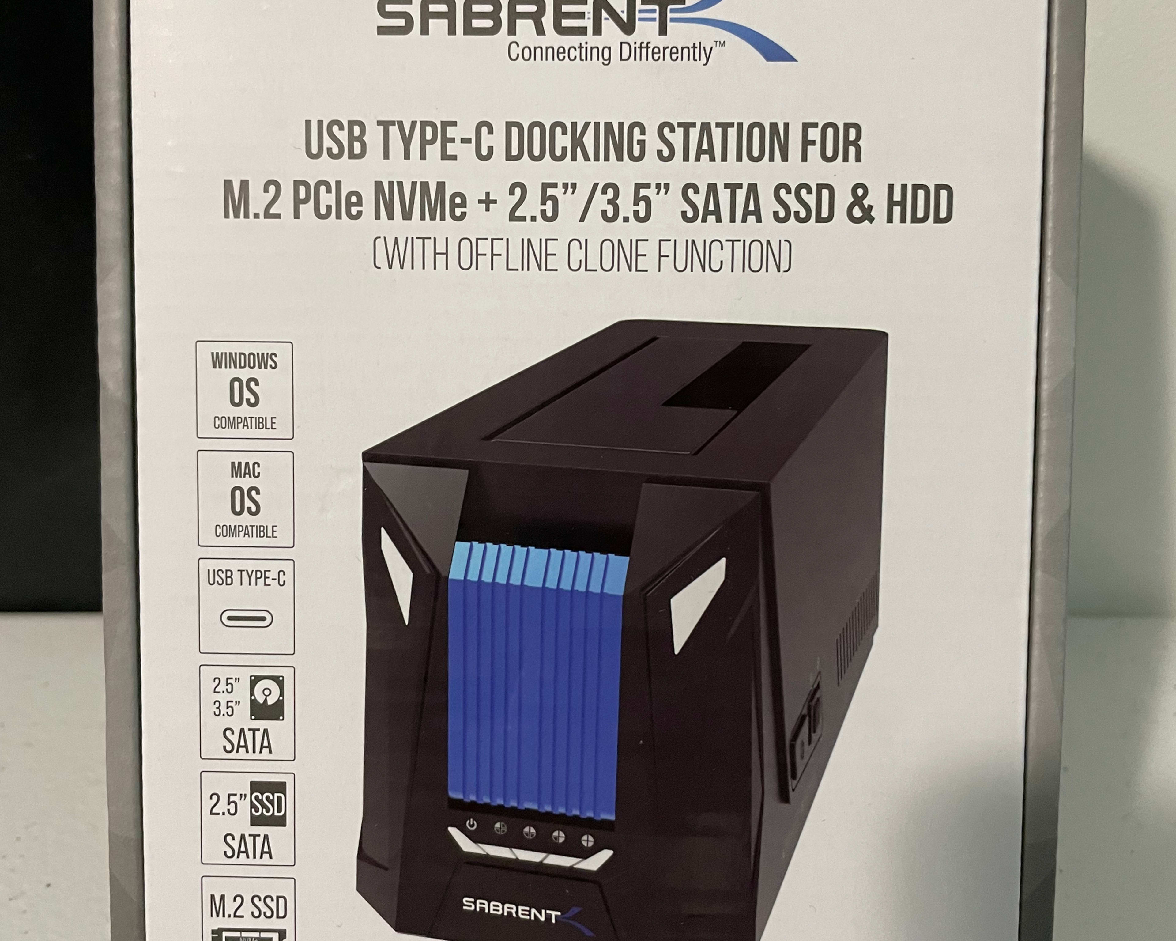 SABRENT(DS-UNHC) Docking Station: M.2 PCIe/NVMe & SATA 2.5/3.5-Inch SSD/HDD