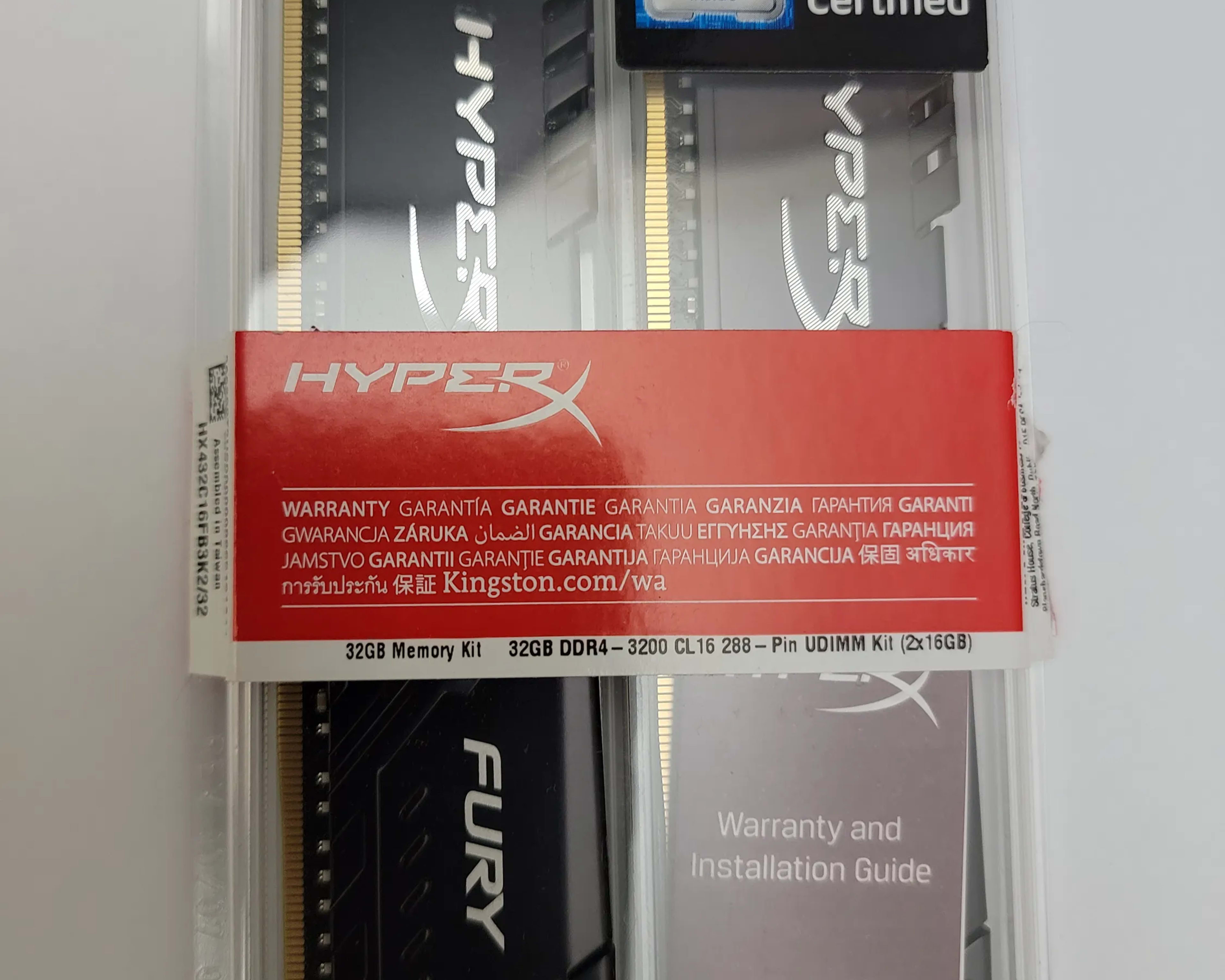 HyperX Fury 32GB 3200MHz DDR4 CL16 DIMM (Kit of 2)  Black XMP Desktop Memory HX432C16FB3K2/32