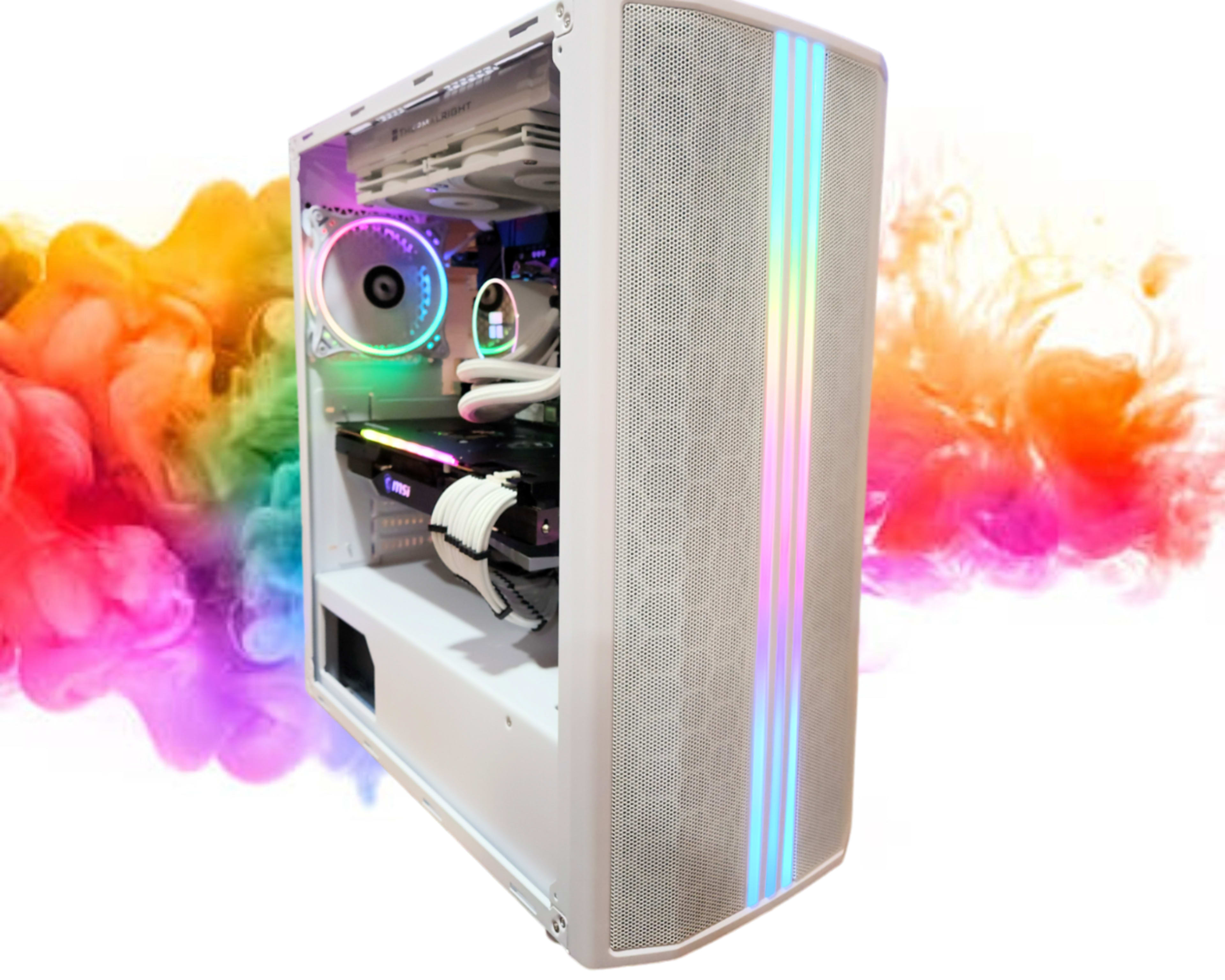 BIG SALE: RX 6900 XT + Ryzen 5700x + 32GB RAM + 1TB SSD + 6 Fans + WIFI ( White Minimalist RGB PC )