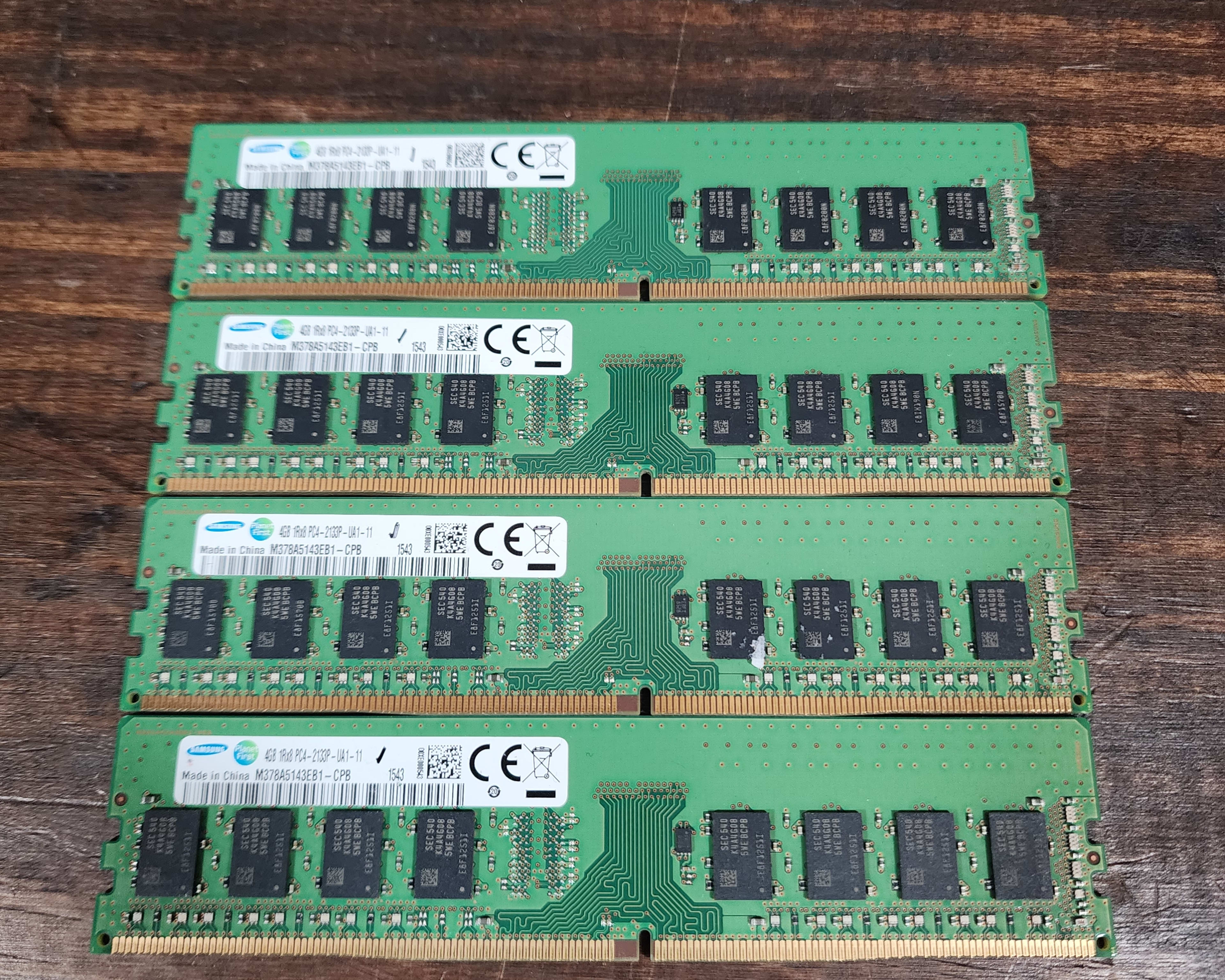 Samsung 4GB (16GB Total) Single Bank DDR4 2133MHz RAM (4X Sticks)