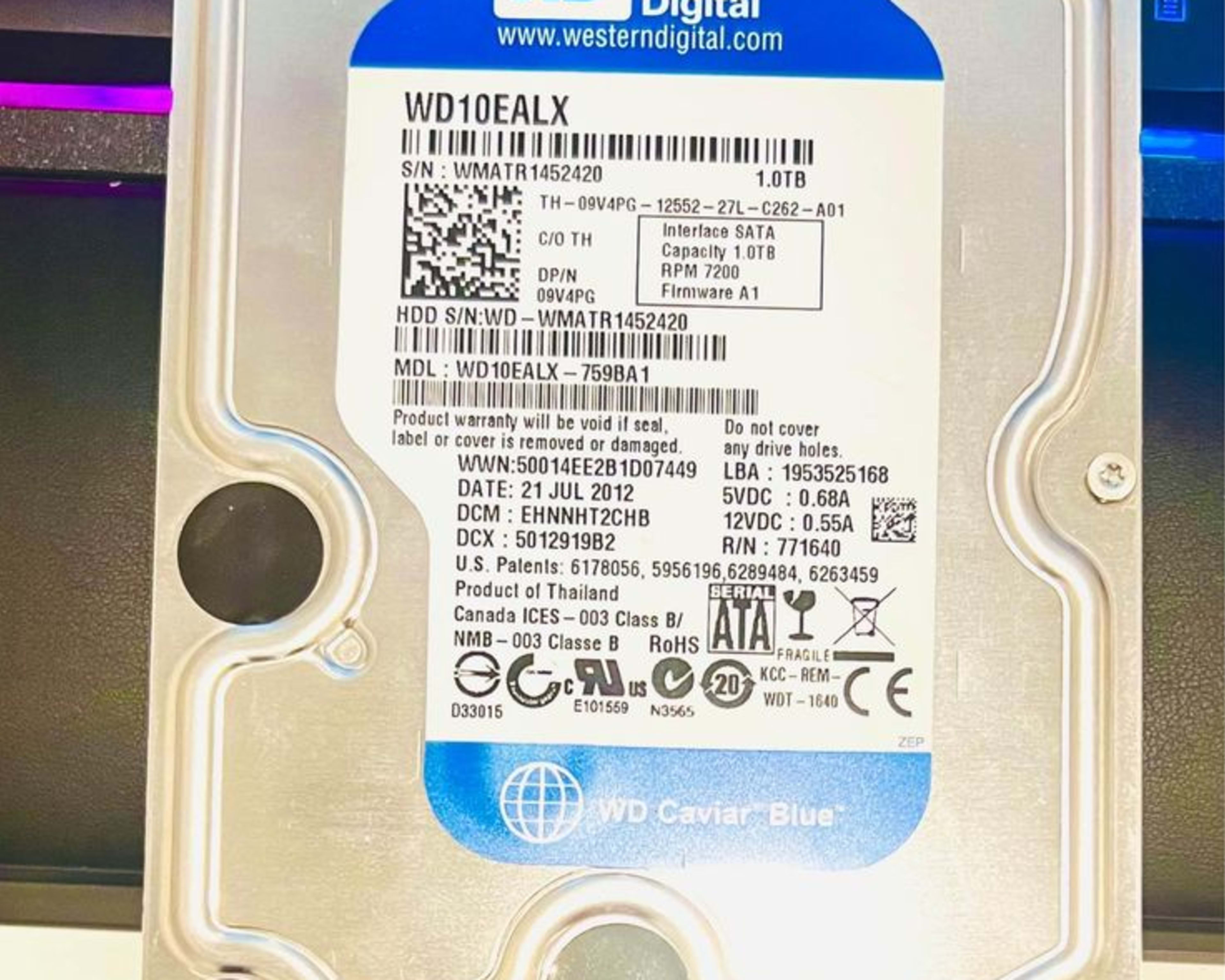 WD 1 TB HDD 7200RPM for Sale 3.5 inch