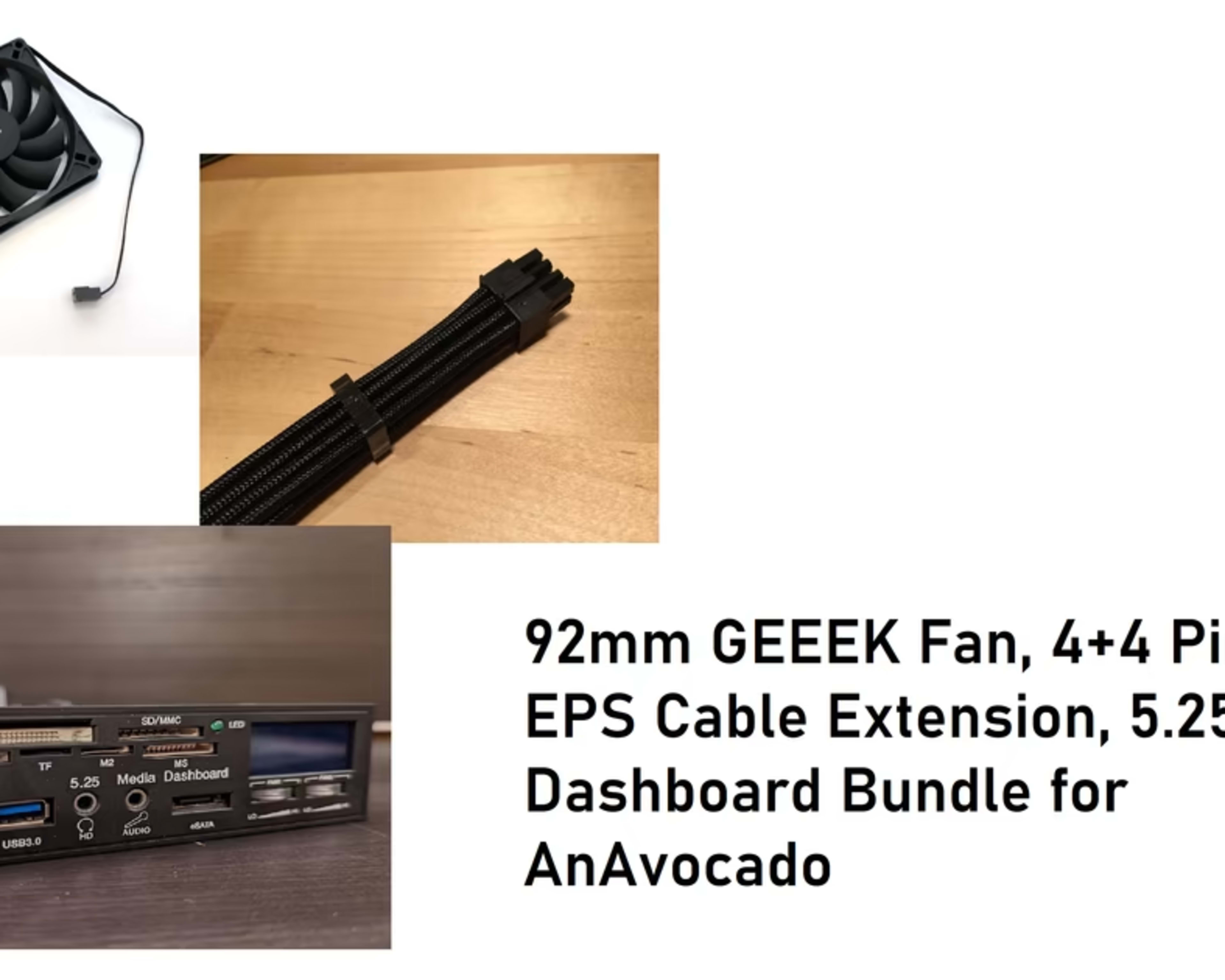 Fan, cable, dashboard bundle for AnAvocado