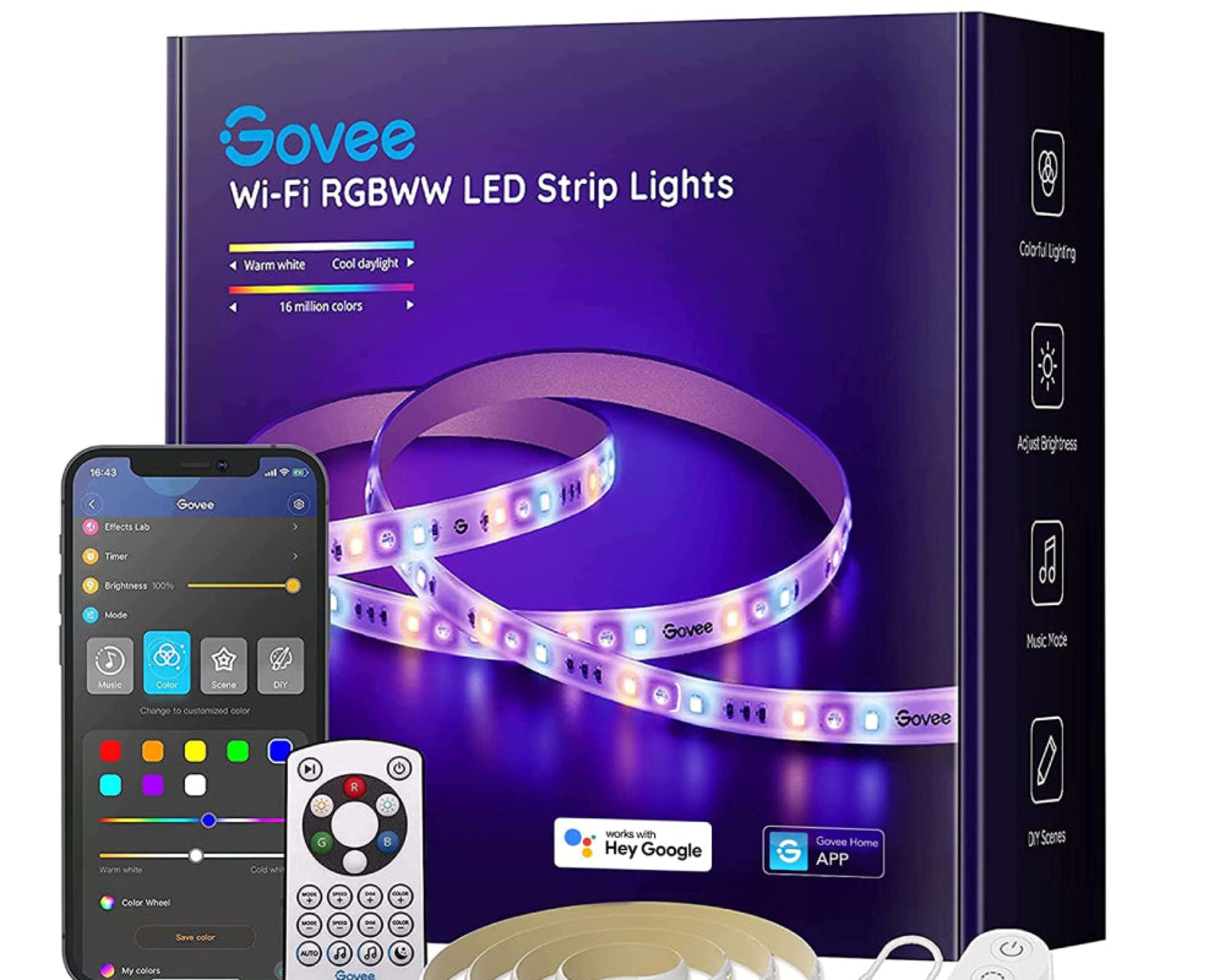 Govee RGBWW LED Strip Lights With Protective Coating