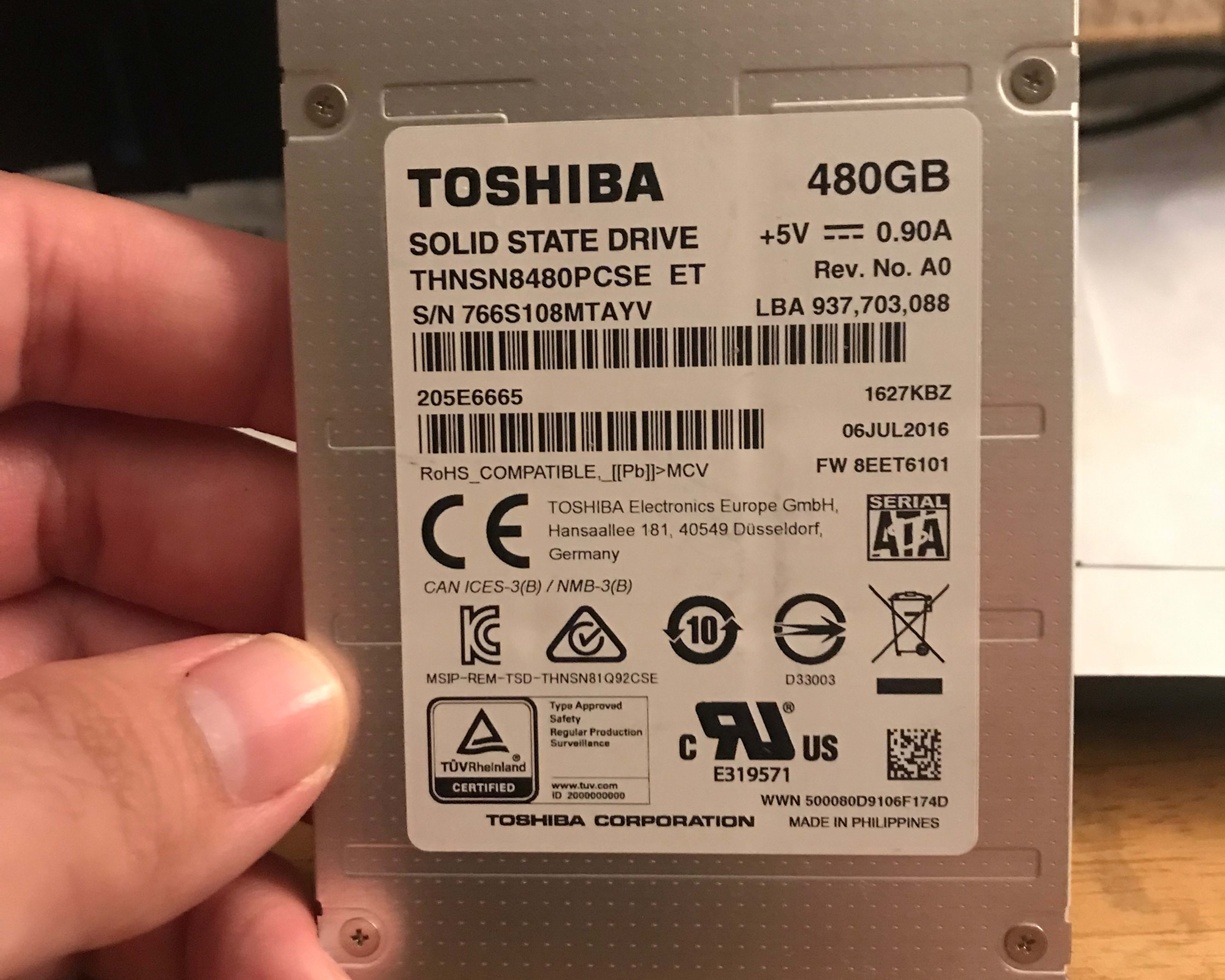 Toshiba 480gb SSD