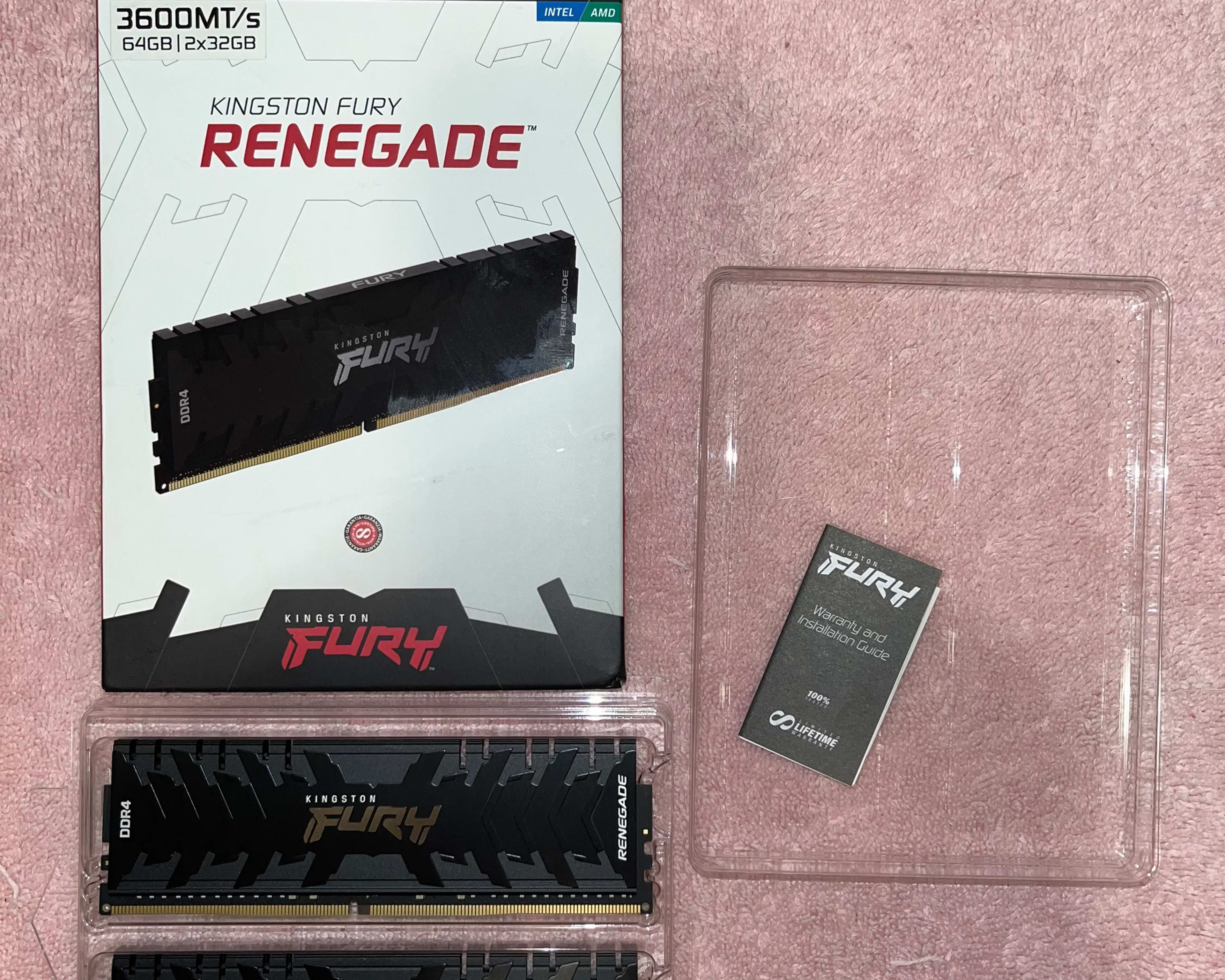 Kingston Fury Renegade DDR4 3600MT/s CL 18 64GB (2 x 32GB) kit