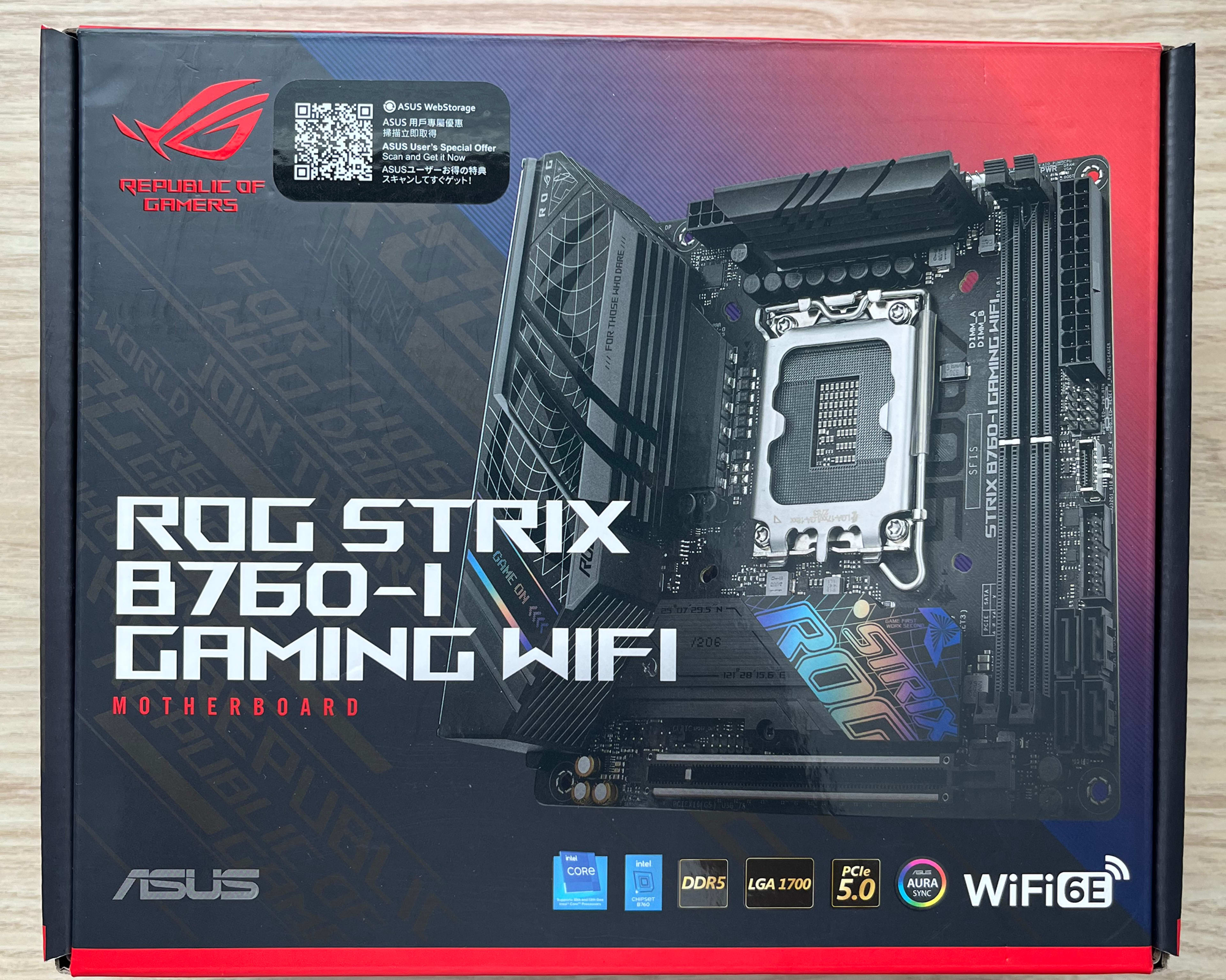 **SUMMER SALE** ASUS ROG STRIX B760-I GAMING WiFi INTEL MINI-ITX MOTHERBOARD - GREAT CONDITION