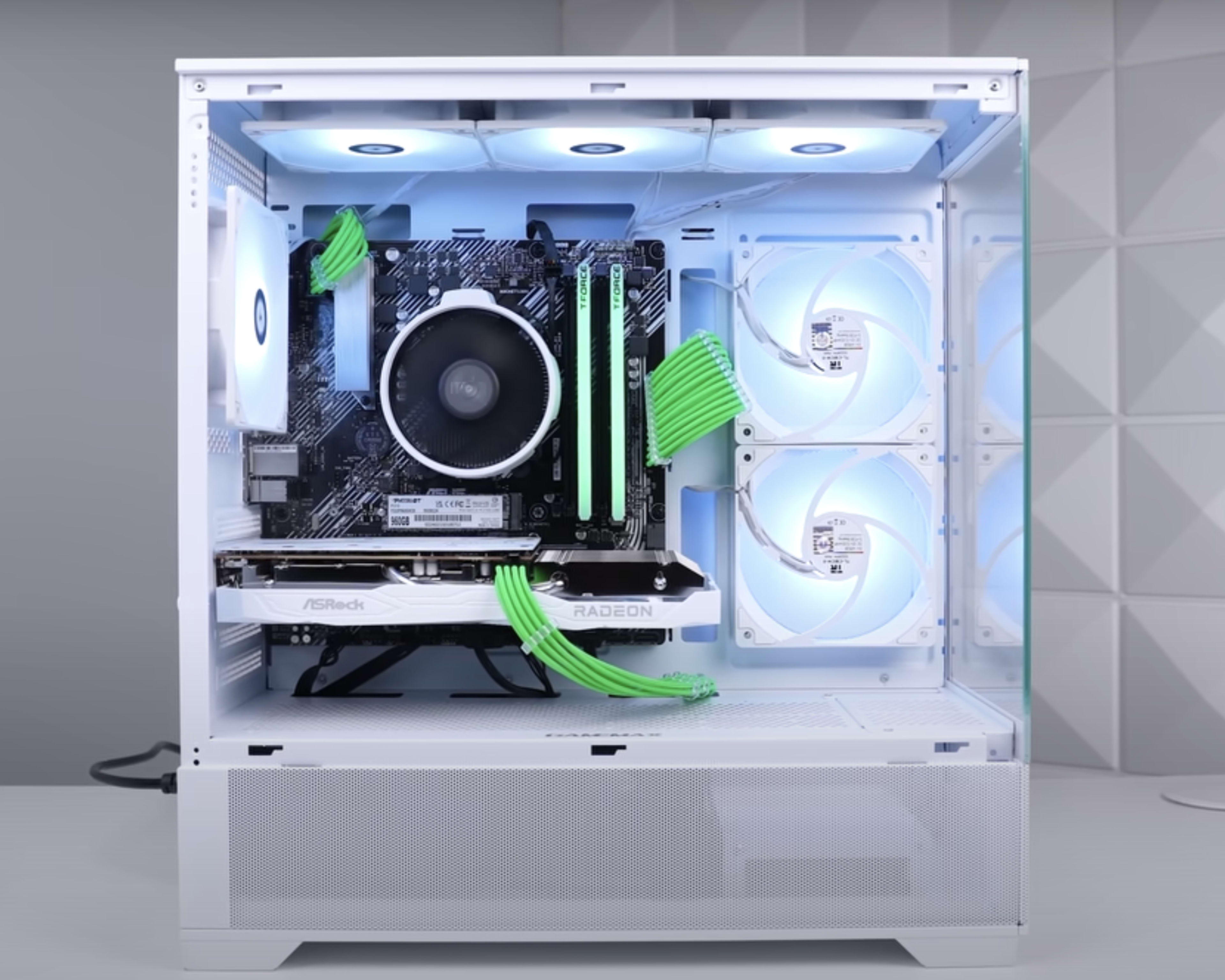 ⚪ Galactic Green Warrior PC 🟢 ⚔️ AMD RX 6600 ⚔️ Ryzen 5 5500 ⚔️ 16GB DDR4 ⚔️ 1TB SSD