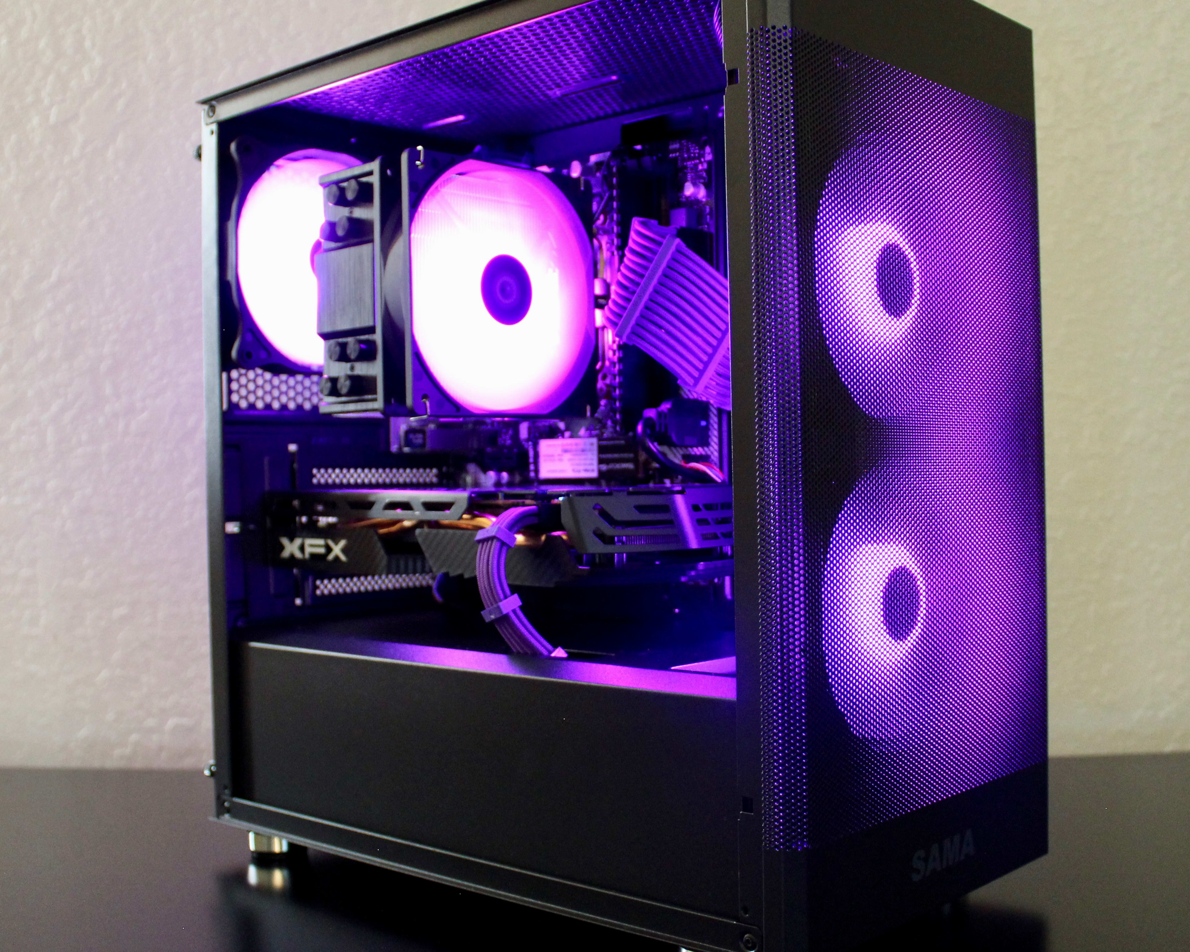 Purple Shadow! Awesome Gaming PC | Ryzen 5 2600 | XFX 580 8GB | 16GB DDR4 | 512GB M.2 | W11 + WiFi |