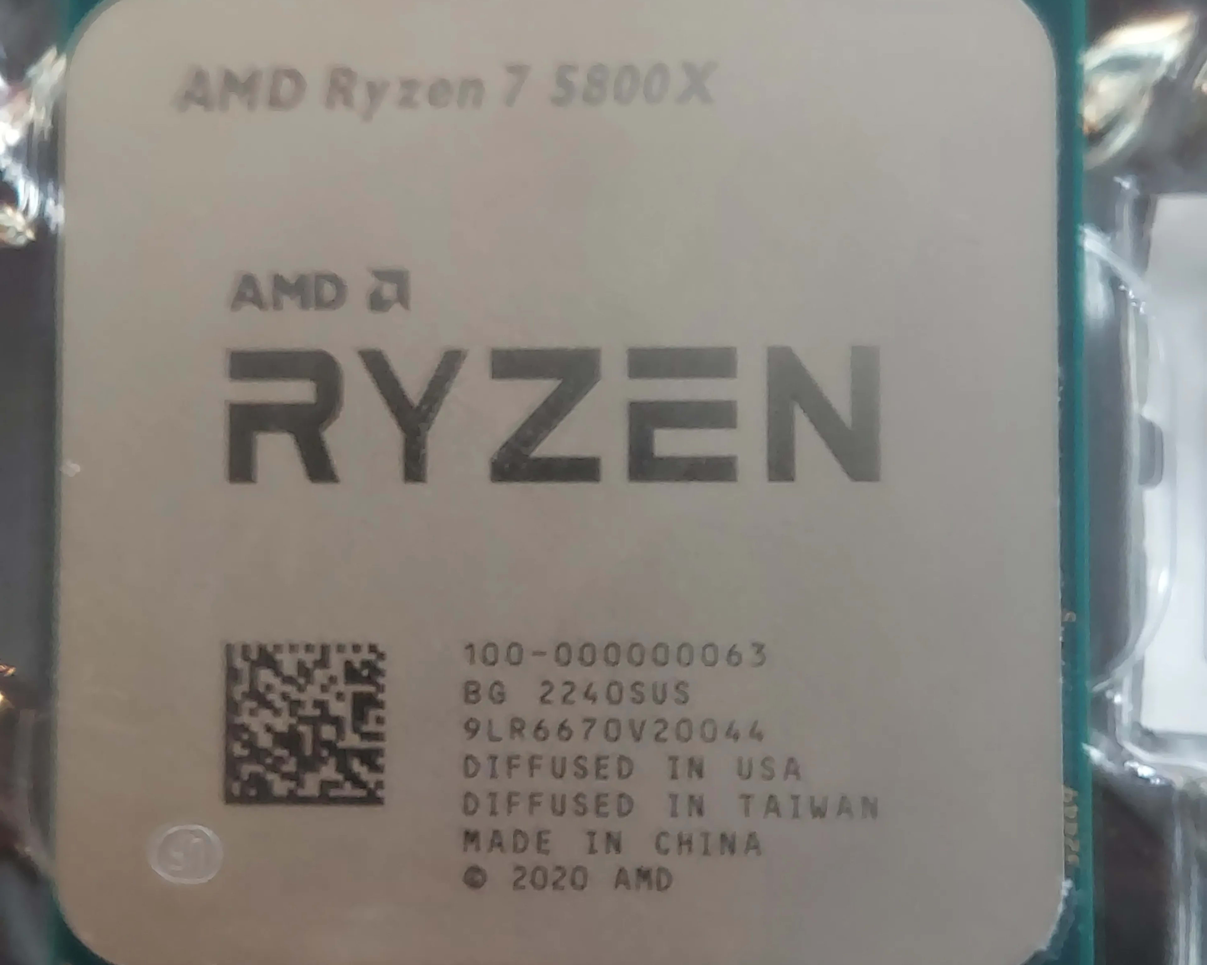 Unused *open box* ryzen 7 5800x 8 core 16 thread cpu