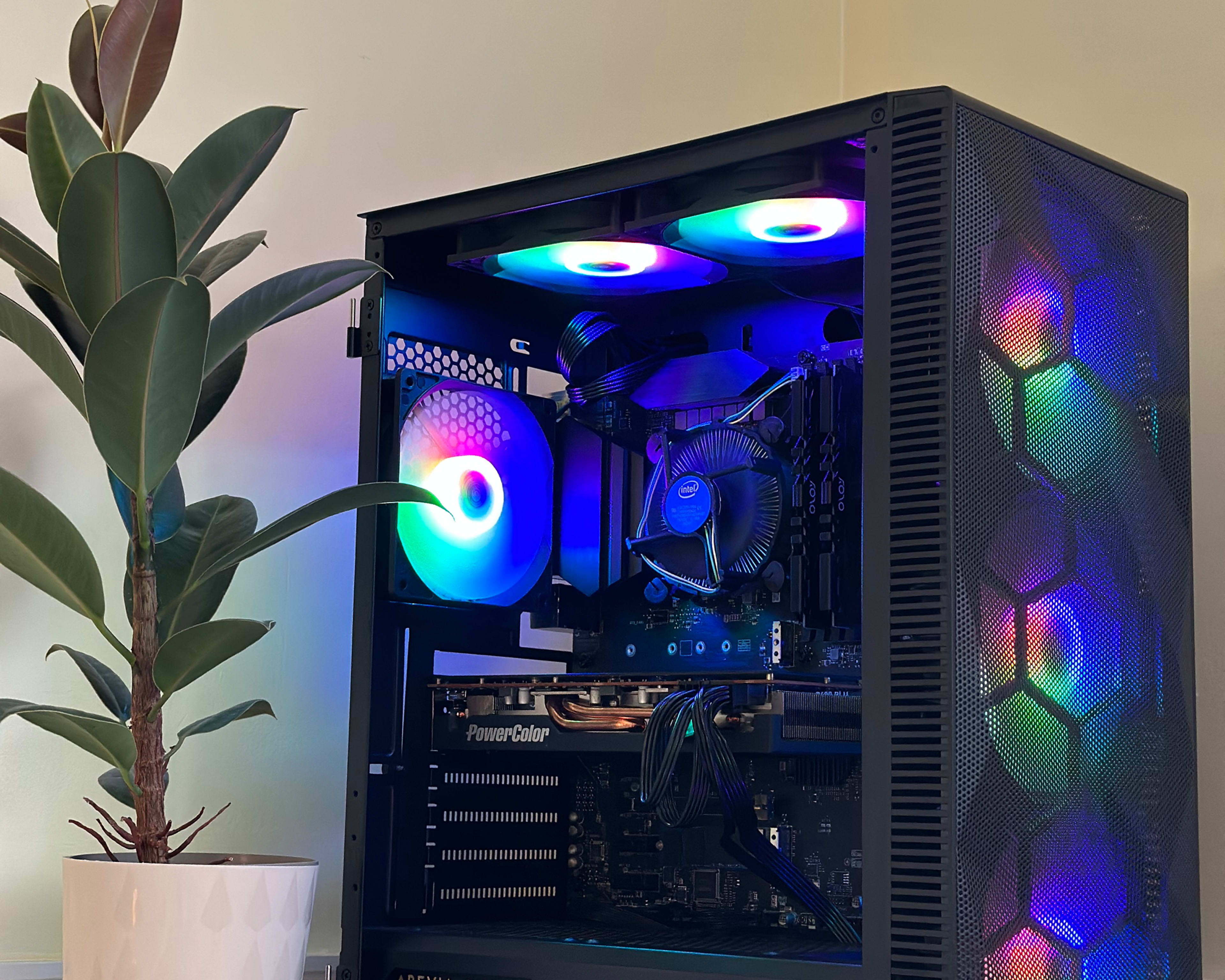 🌈Rainbow Warrior🥷||Custom Gaming PC With Intel i3 10100F and RX 5700 XT