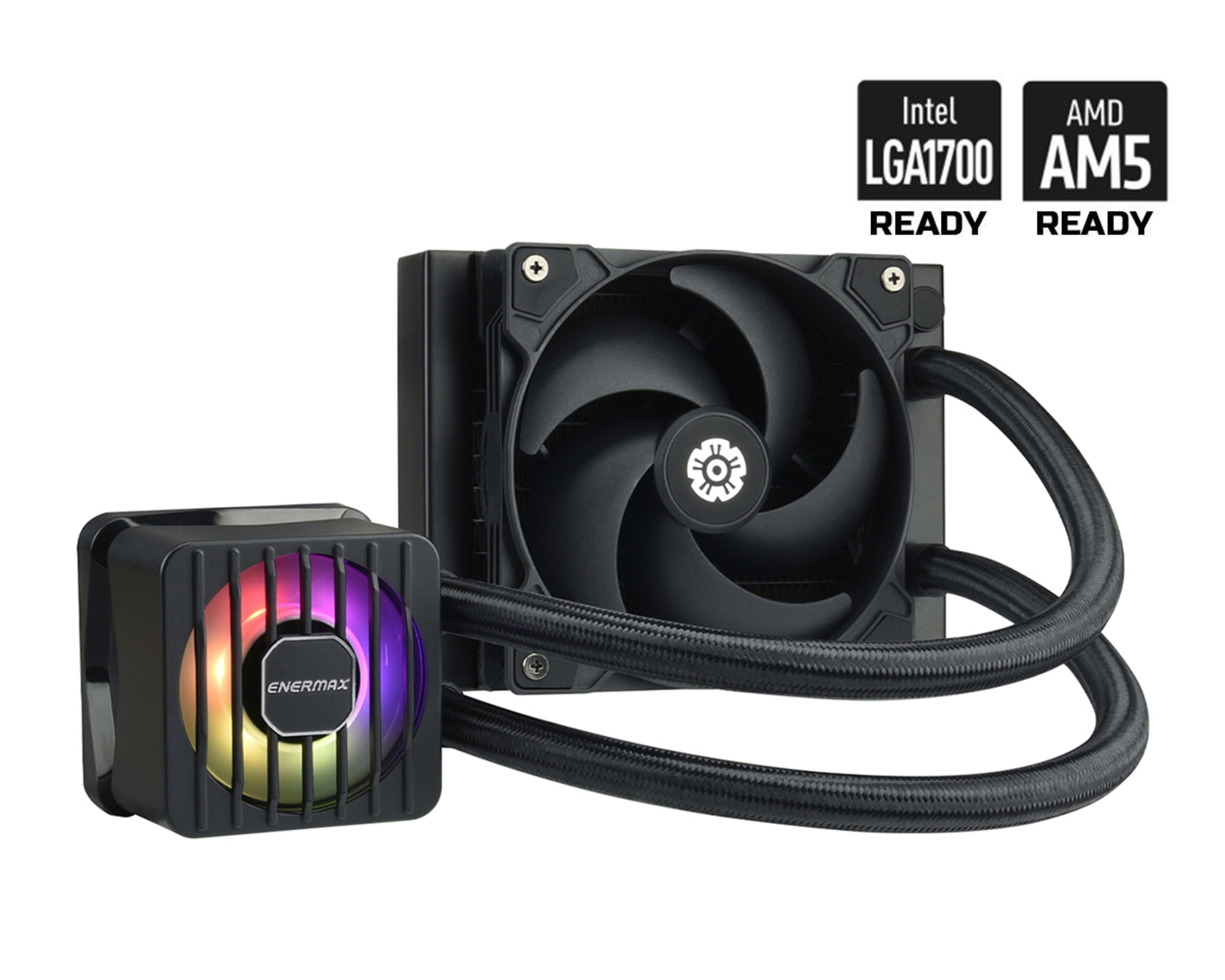 ENERMAX LIQMAXFLO SR 120 ARGB AIO CPU Liquid Cooler - 60mm VRM Fan up to 3000 RPM - 300W TDP