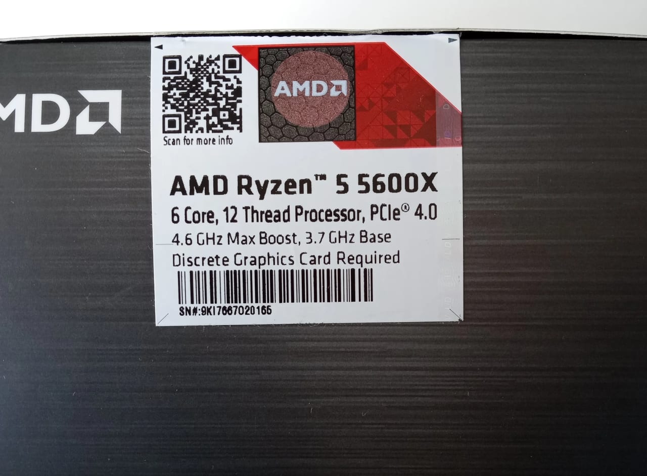 AMD Ryzen 5 5600X 6-core, 12-Thread Unlocked Desktop Processor