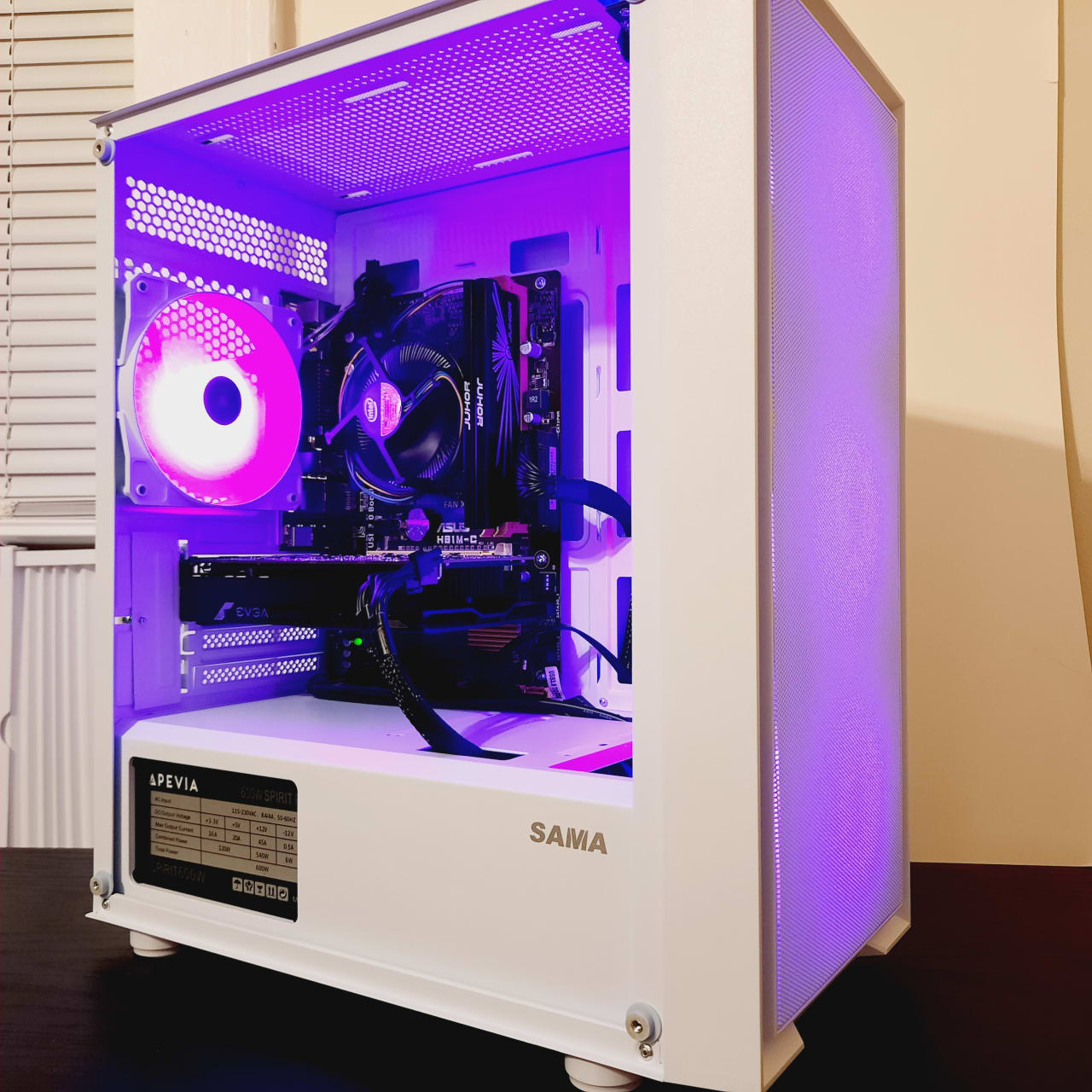 White Gaming PC - Intel Xeon E3-1241v3 16GB RAM 512GB SSD - Nvidia GTX 1060  3GB - RGB LED Fans | Jawa