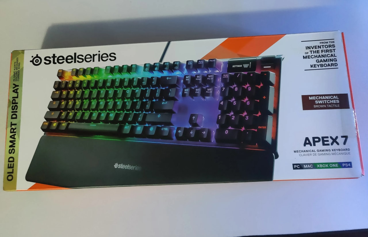 SteelSeries Apex 7 Brown Switch Gaming Keyboard w/ Prism Keycaps Jawa