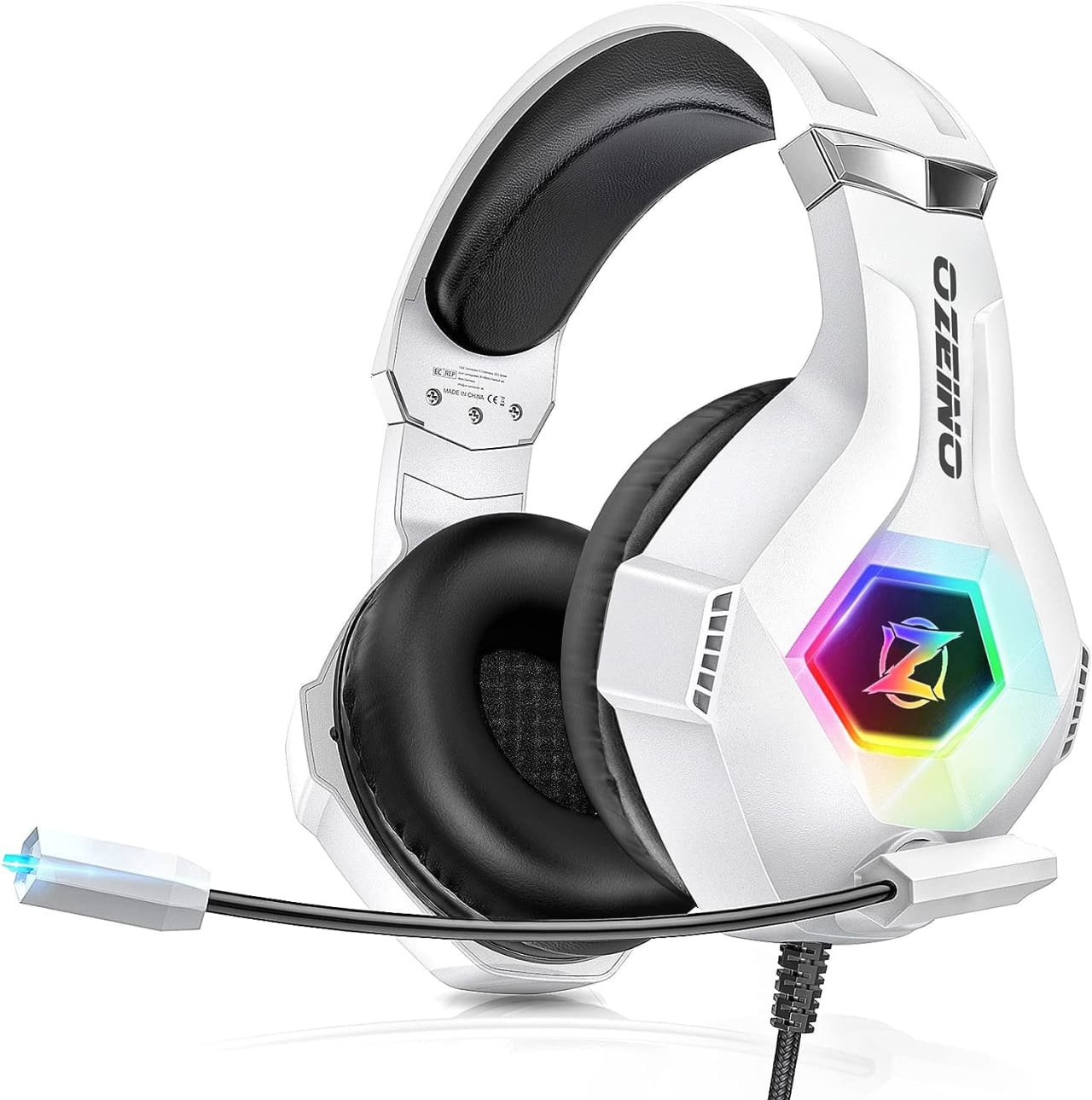 Like New Ozeino Gaming Headset White RGB 7.1 Surround Sound Like New Ozeino Gaming Headset White RGB 7.1 Surround Sound