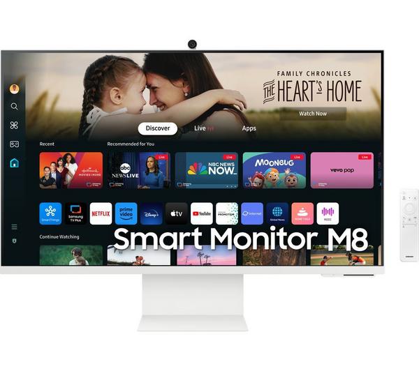 SAMSUNG M8 32 inch 4K HDR White Smart Monitor with Speakers and Remote - LS32DM801UUXXU