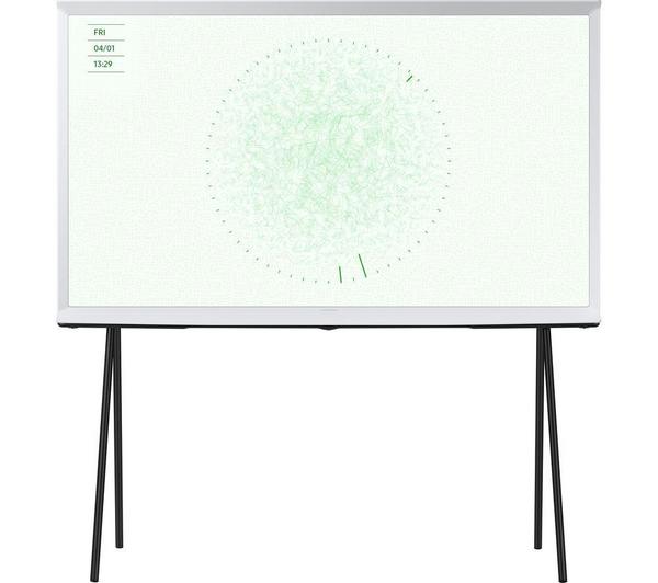 SAMSUNG The Serif QE55LS01DAUXXU 55 inch Smart 4K Ultra HD HDR QLED TV (White) & Music Frame HW-LS60D Speaker (Black) Bundle