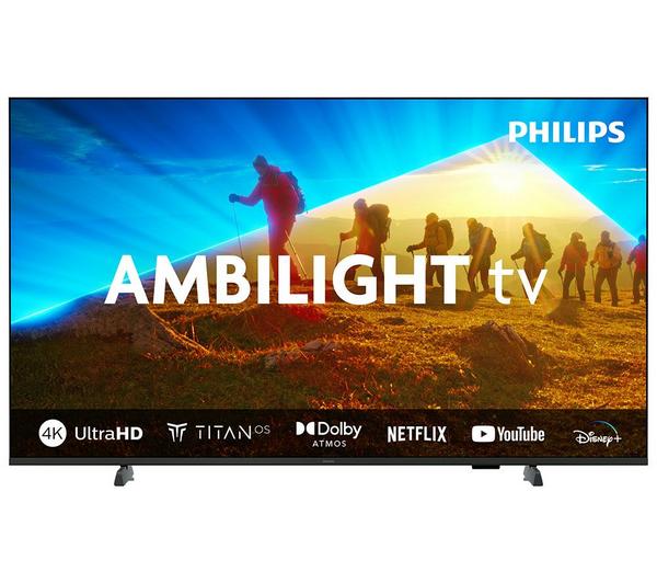 Philips 65PUS8009 (2024) LED HDR 4K Ultra HD Smart TV, 65 inch with Freeview Play, Ambilight & Dolby Atmos, Black