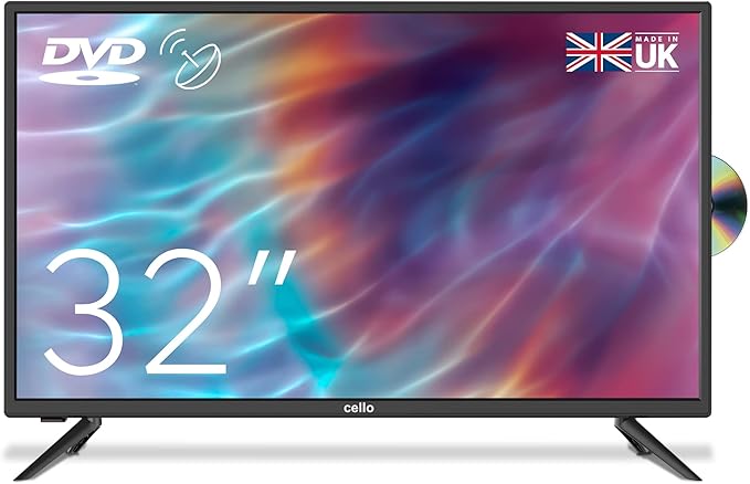 Cello C3220F V3 / ZF0223 32 inch inch HD Ready LED TV with built in DVD player with Freeview HD Built in Satellite receiver 3 X HDMI and USB 2.0 to record Live TV Made in the UK,Black