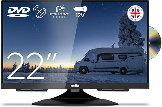 Cello C2224F 22 inch Full HD Frameless TV Built in DVD Freeview HD Built in Satellite Pitch Perfect Speakers HDMI and USB for live recording of digital TV and play media files. UK Made
