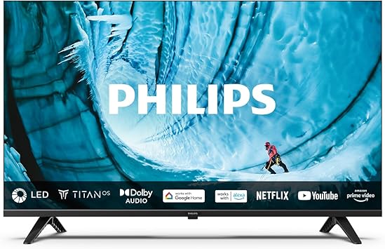 Philips 40PHS6009 Full HD LED Smart TV - 40 Inch Display with Pixel Plus, Titan OS Platform and Dolby Digital Sound, Works with Alexa and Google Voice Assistant - Matt Black
