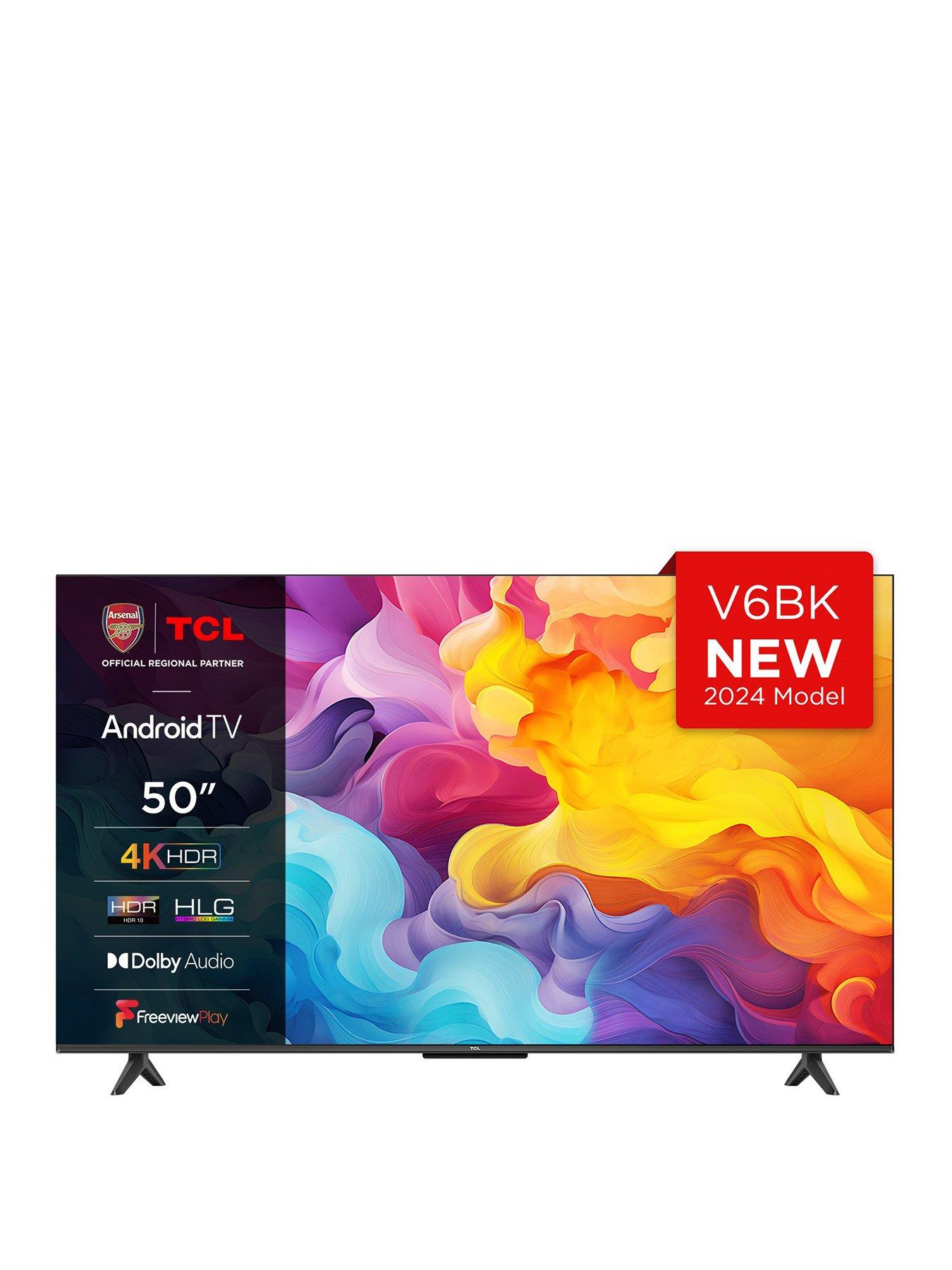 50V6BK, 50-inch, 4K UHD HDR, Frameless Android TV
