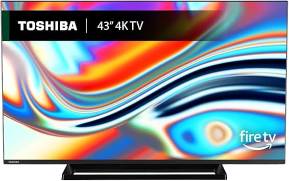 Toshiba UF3F 43 Inch Fire 4K HDR TV, TRU Picture Engine, HDR10, Dolby Vision & Atmos, Sound by Onkyo, DTS Virtual X, Alexa Voice Remote