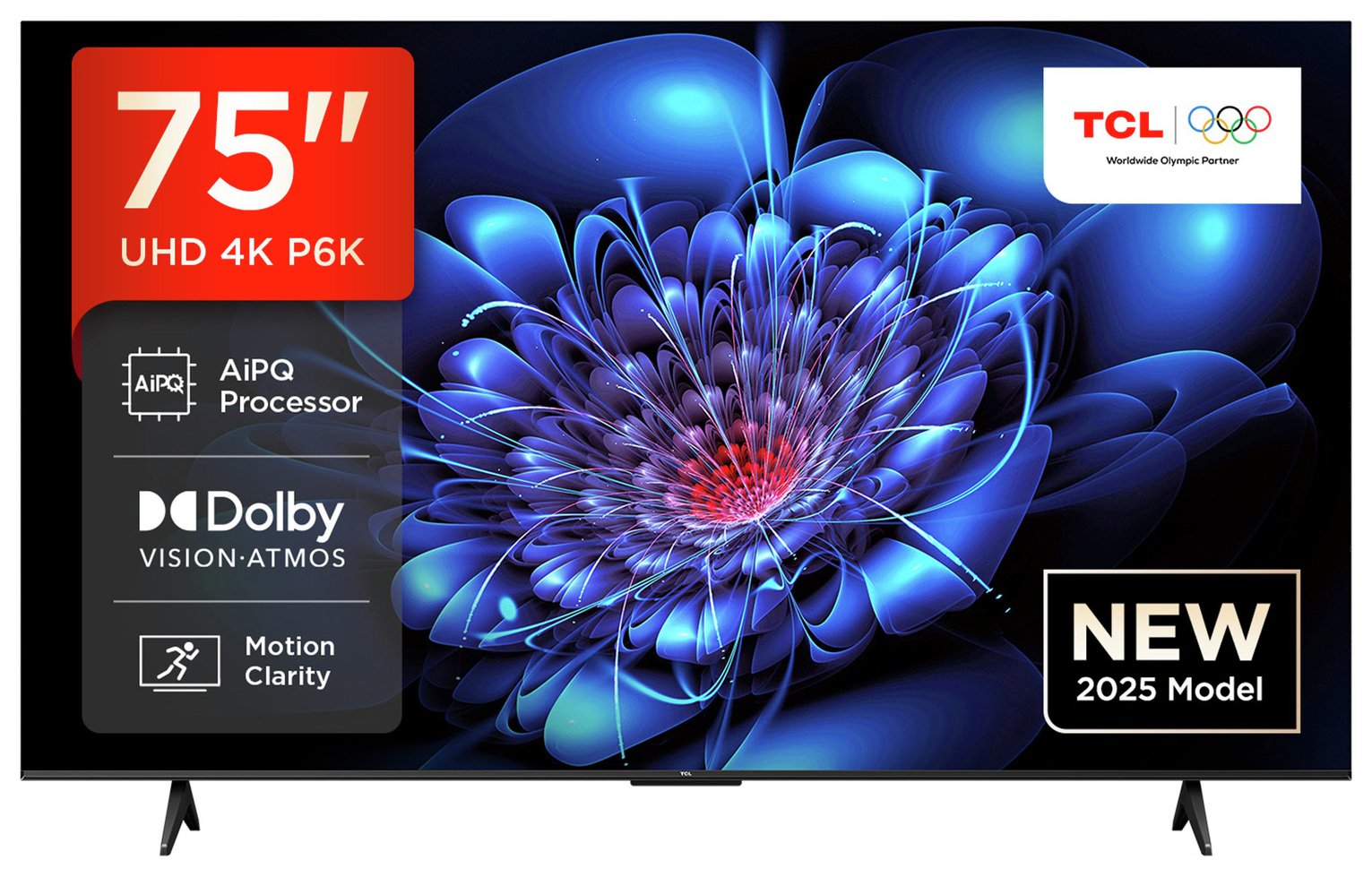 TCL 75 Inch 75P6K-UKX7 Smart 4K UHD HDR DLED TV