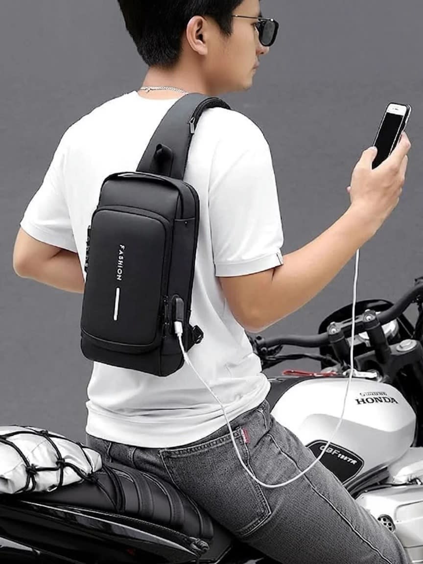 Sling Side Bag For Men | Anti-Theft Smart Waterproof Crossbody Chest Bag for Travel | Messenger Bags Casual Shoulder Bag for Men and Women 2