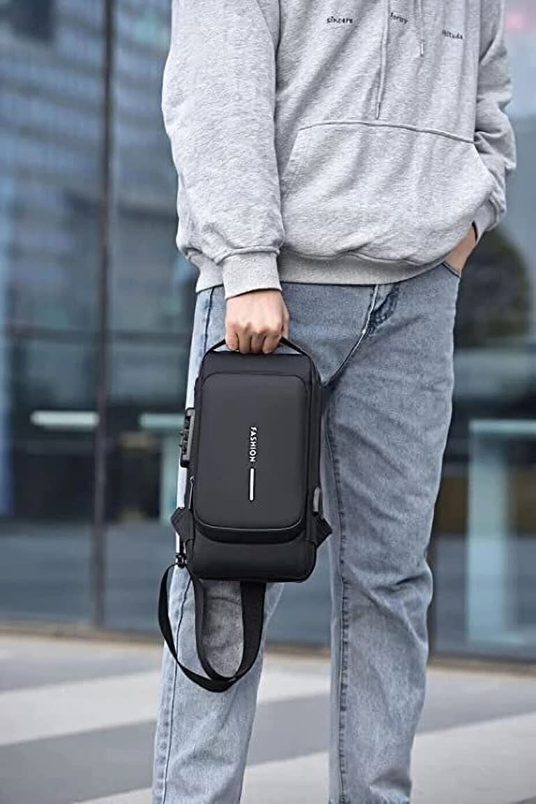 Sling Side Bag For Men | Anti-Theft Smart Waterproof Crossbody Chest Bag for Travel | Messenger Bags Casual Shoulder Bag for Men and Women 3