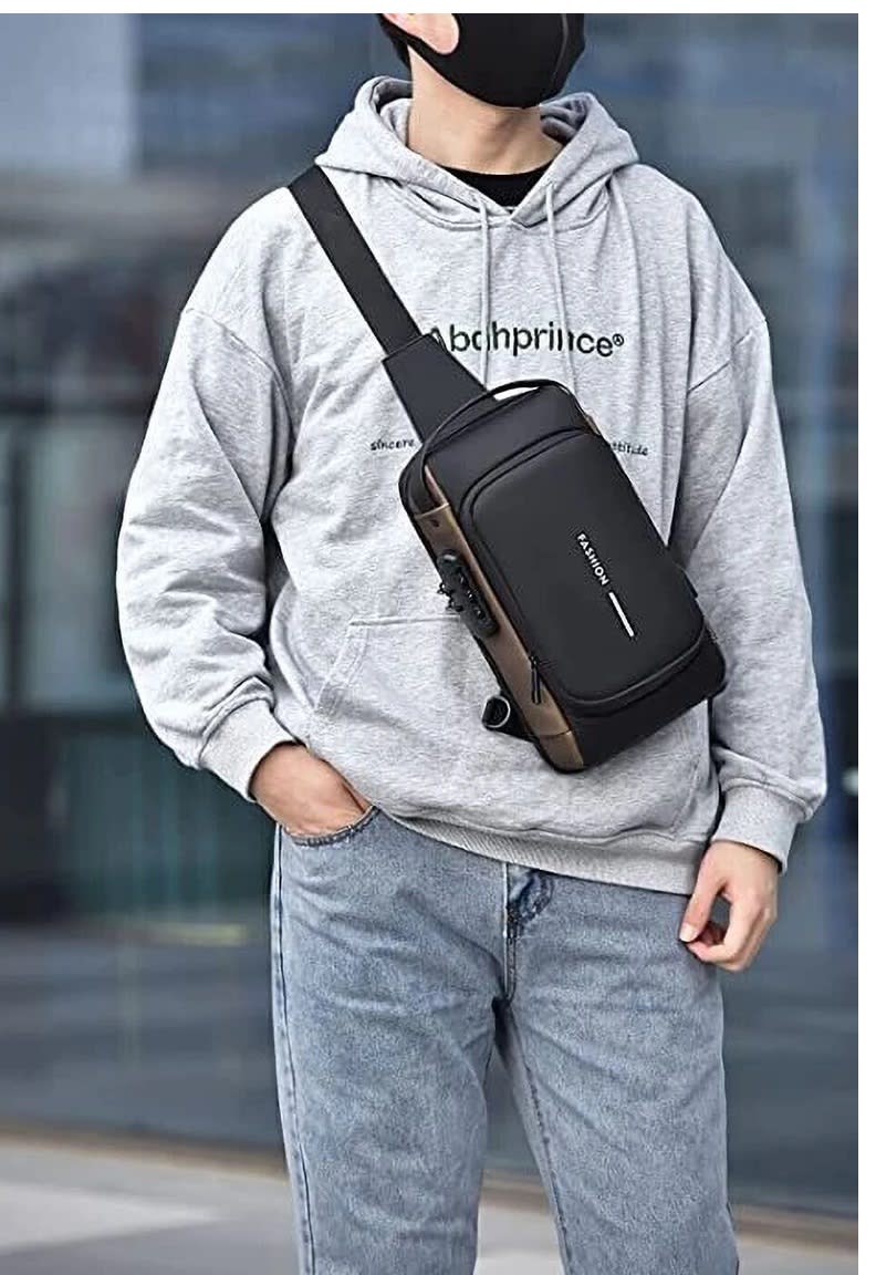 Sling Side Bag For Men | Anti-Theft Smart Waterproof Crossbody Chest Bag for Travel | Messenger Bags Casual Shoulder Bag for Men and Women 4