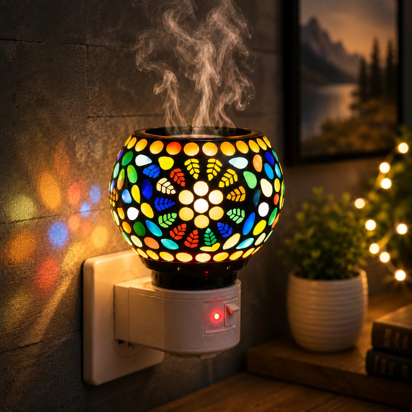 Electric Kapoor Dani Aroma Diffuser Camphor Burner Bakhoor Burner Home Bedroom Living Room Office Spa Meditation Room Diffuser (Multi)