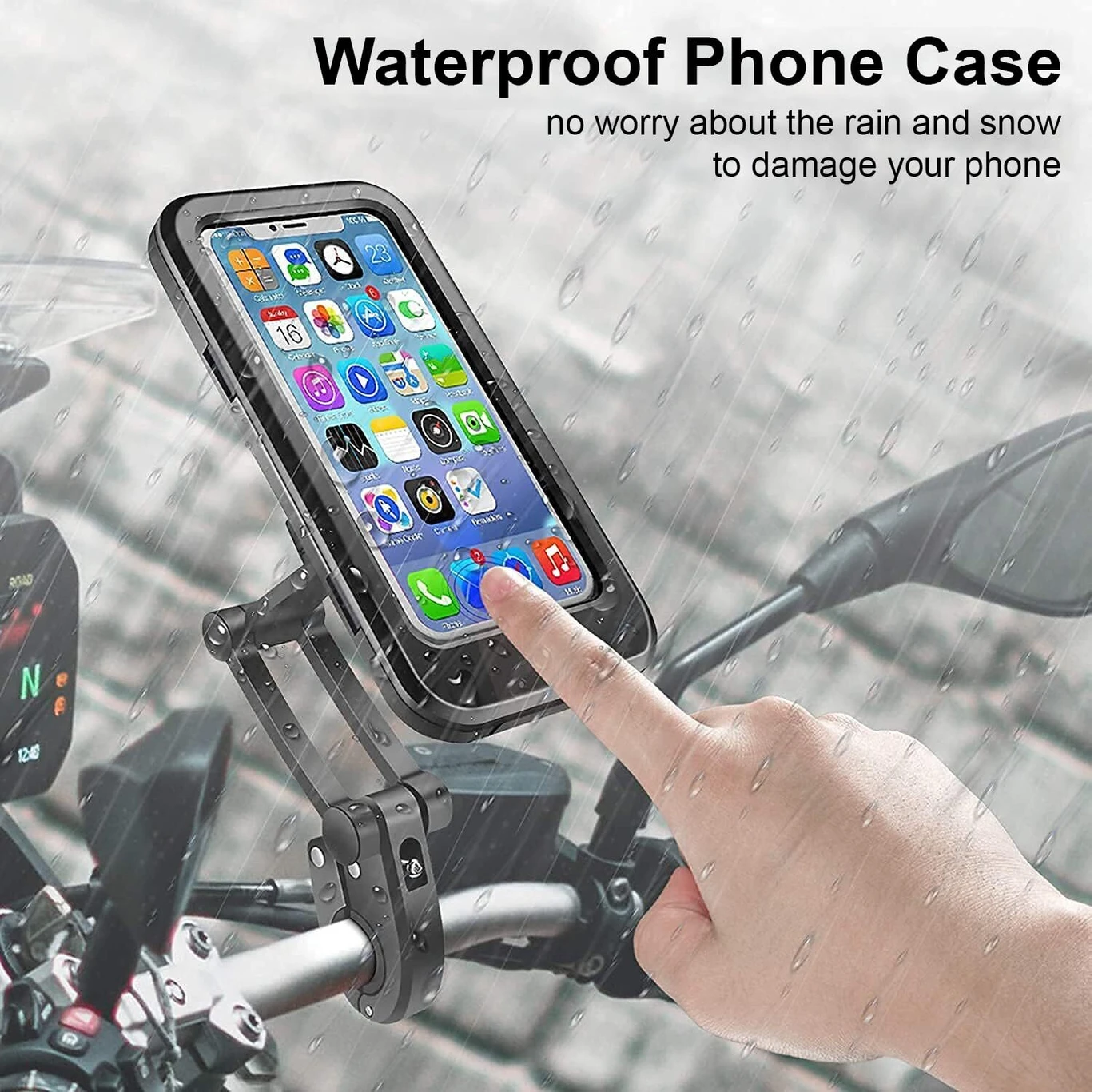 Waterproof Bike Mobile Holder 360°Adjustable For Bikes, Cycle Bike Mobile Holder (Black) 2