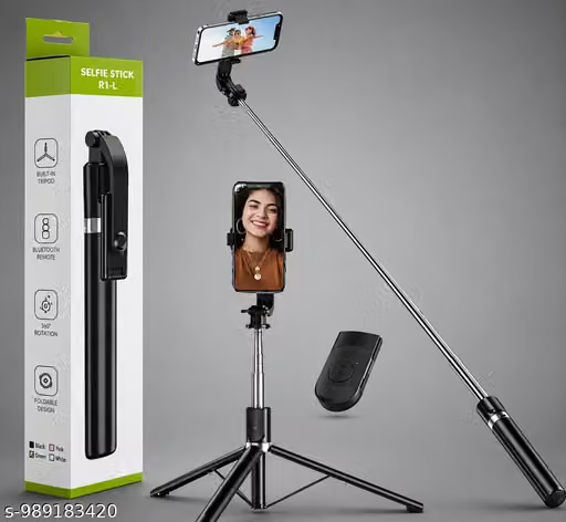 Selfie Stick R1-L, Extendable Tripod Stand with Remote Control, Phone Holder 2