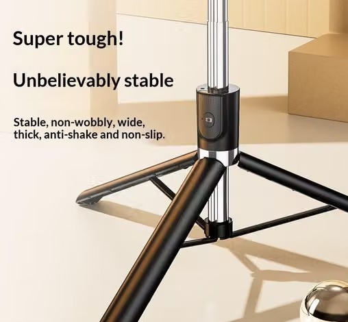 Selfie Stick R1-L, Extendable Tripod Stand with Remote Control, Phone Holder 3