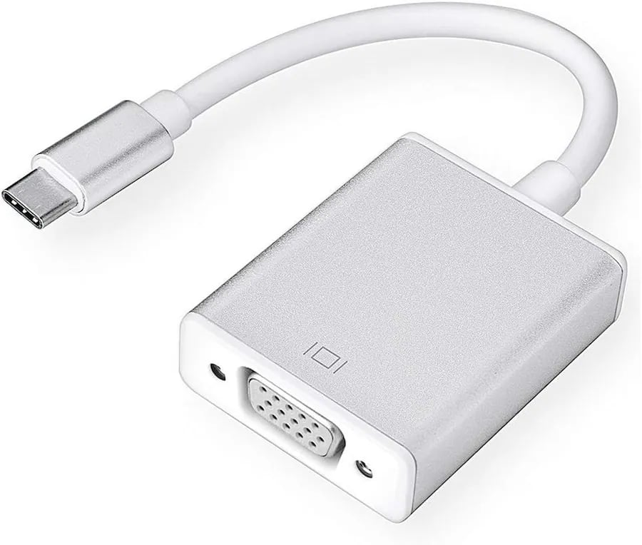 USB-C to VGA Adapter, USB 3.1 Type-C (Thunderbolt 3) to VGA Display Converter for MacBook Pro/Air, Dell XPS 13/15, Surfa