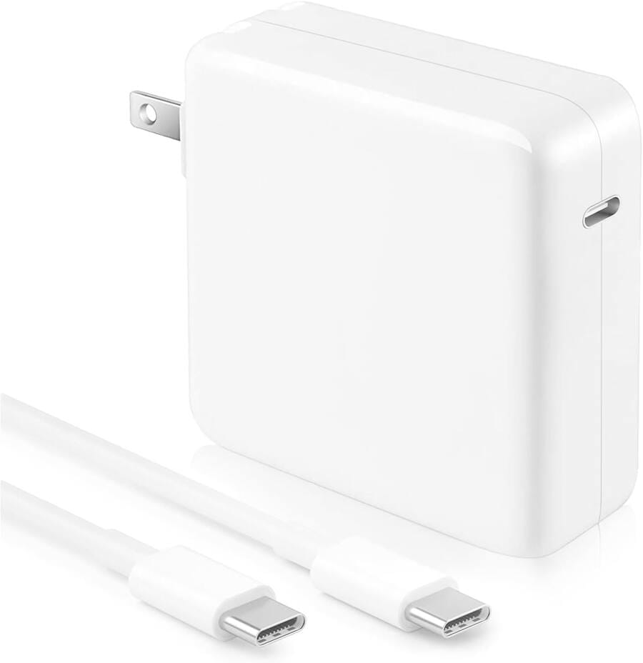 118W USB-C Fast Charger for MacBook Pro/Air 16/15/14/13", iPad Pro & USB-C Devices with 6.6 ft Cable - White