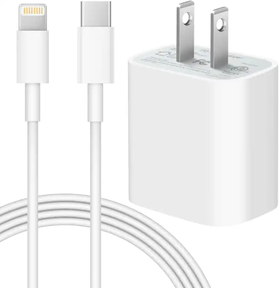 Core Tech 20W USB-C Fast Charger with 6 ft Cable – PD Wall Charger for iPhone 14/13/12/11/X/XS/XR, iPad (Fast Charging,