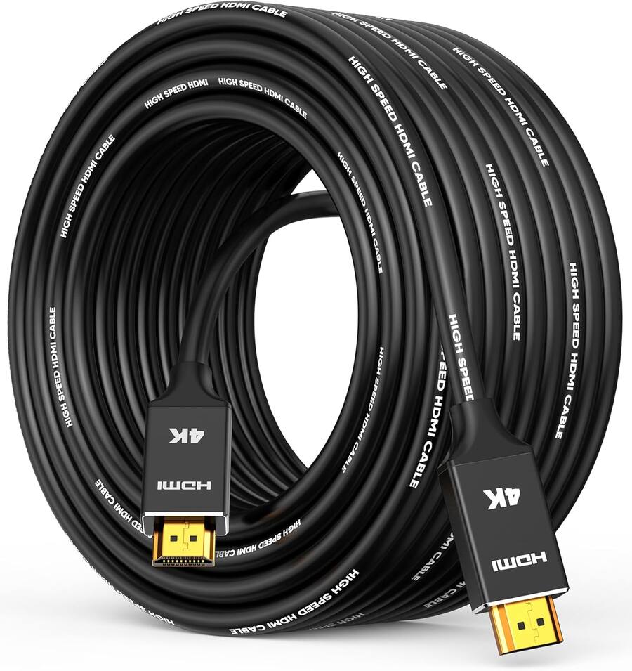 Core Tech Capshi 50 ft (15 m) HDMI 2.0 Cable – 4K@60Hz, 18Gbps High-Speed, CL3 In-Wall Rated, HDR10, HDCP 2.2, ARC, Shie