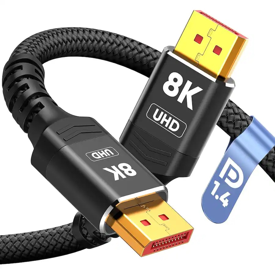 Core Tech 10 ft DisplayPort 1.4 Cable – 8K@60Hz, 4K@144Hz, 2K@240Hz, 32.4Gbps High-Speed DP Cable (VESA Certified, HDR,