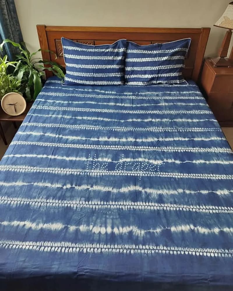 Citron Charcoal Sunburst Shibori Bed Cover Set