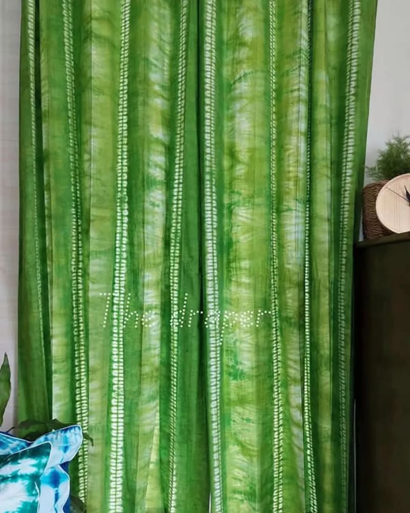 Fern Bamboo Vertical Shibori Curtain