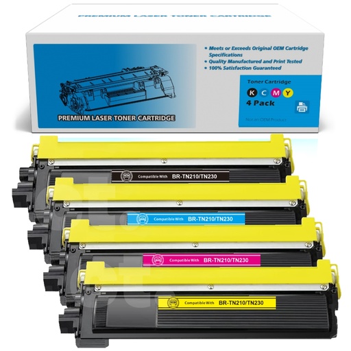 Brother TN-210 TN210 TN-230 TN230Combo Compatible BK/C/M/Y Standard Yield Toner Cartridge (4 Pack)