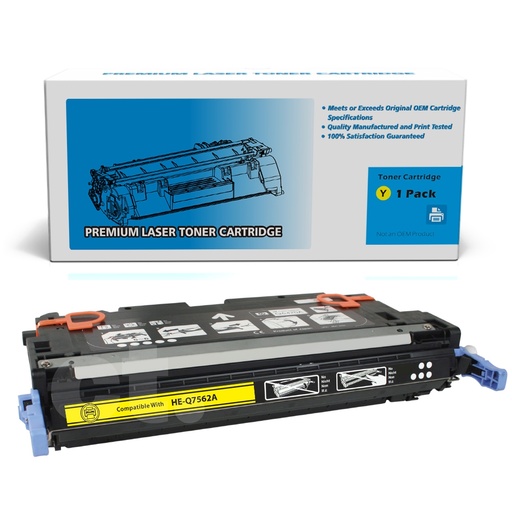 HP Q7562A 314A Remanufactured Yellow Standard Yield Toner Cartridge (1 Pack)