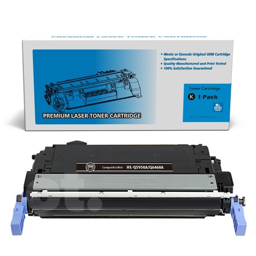 HP Q5950A 643A Q6460A Remanufactured Black Standard Yield Toner Cartridge (1 Pack)