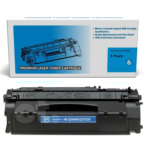 HP Q5949X 49X Q7553X 53X Compatible Black High Yield Toner Cartridge (1 Pack)