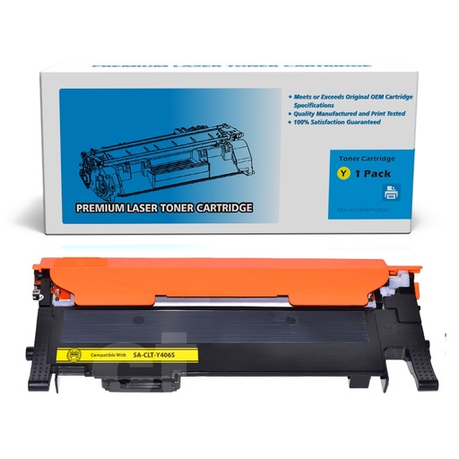 Samsung CLT-Y406S CLTY406S Compatible Yellow Standard Yield Toner Cartridge (1 Pack)