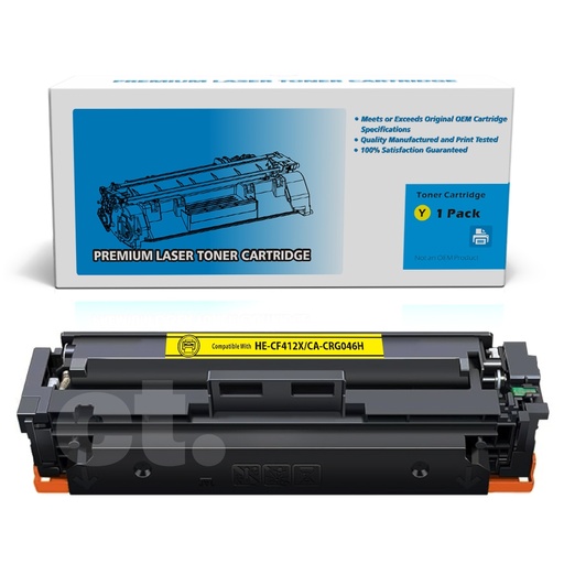 HP CF412X Canon CRG046H Y (1251C001) Compatible Yellow High Yield Toner Cartridge (1 Pack)