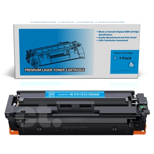 HP CF411X Canon CRG046H C (1253C001) Compatible Cyan High Yield Toner Cartridge (1 Pack)