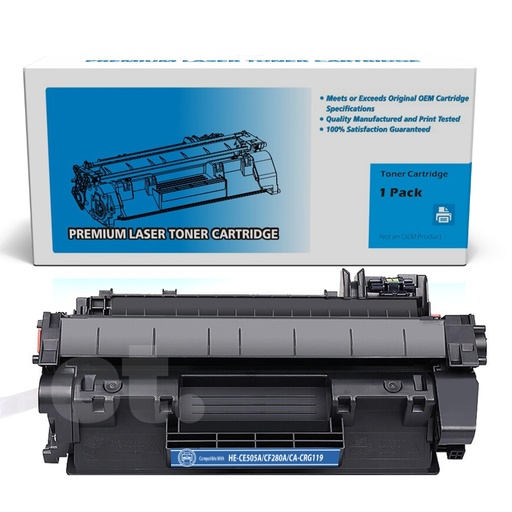 HP CE505A CF280A Canon CRG119 Compatible Black Standard Yield Toner Cartridge (1 Pack)